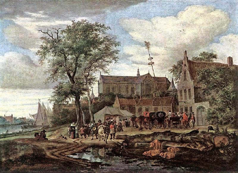 RUYSDAEL, Salomon van Tavern with May Tree af oil painting image